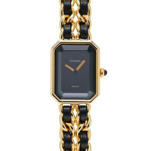 CHANEL Premiere L size H0001 Black/Noir Ladies Watches quartz Used Ginzo